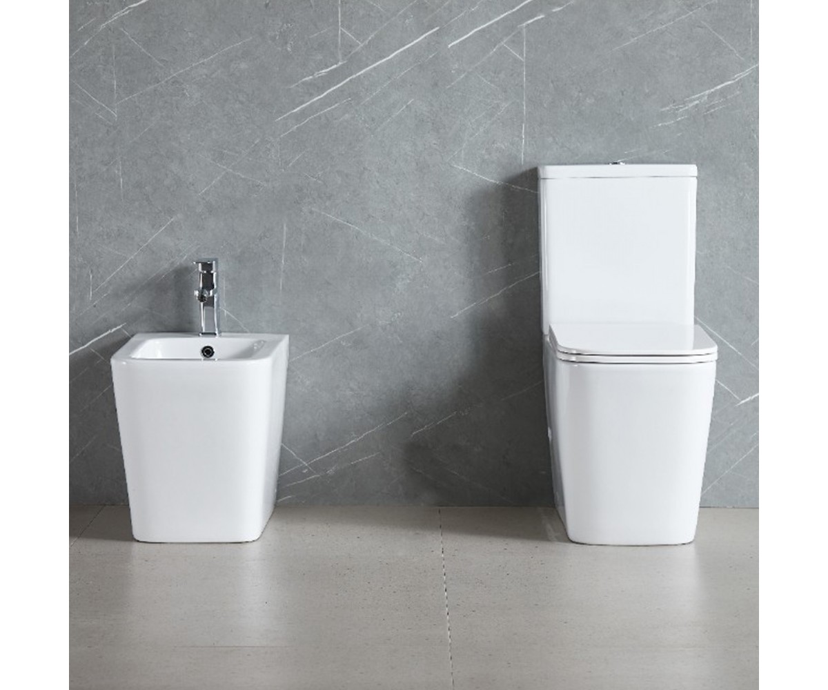 DFL2170211W Flow square компакт 610x365x825мм з кришкою soft-close, Vortex Flush, білий глянець (1 сорт)  DFL2170211W:Фото 5