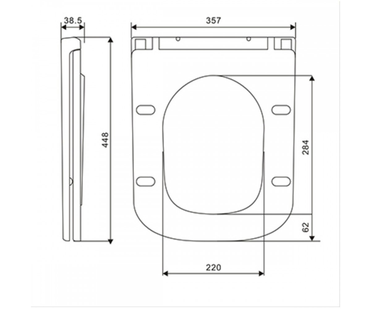 DGR0760111W Grid кришка для унітазу з soft-close механізмом, білий глянець (1 сорт)  DGR0760111W:Фото 1