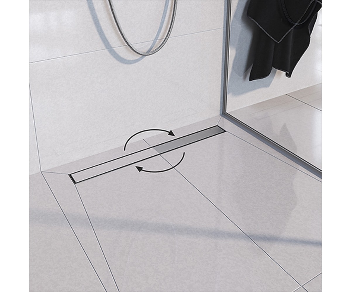 UN60220 Universal душовий канал 60 з нержавіючої сталі та низьким сифоном і накладкою, з горизонтальним виводом, хром (1 сорт)  