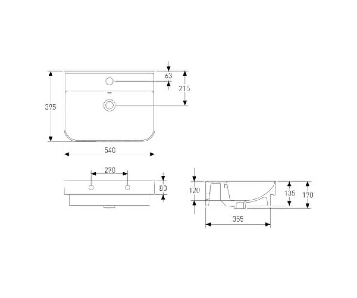 Раковина  DM2L004WH:Чертеж 
