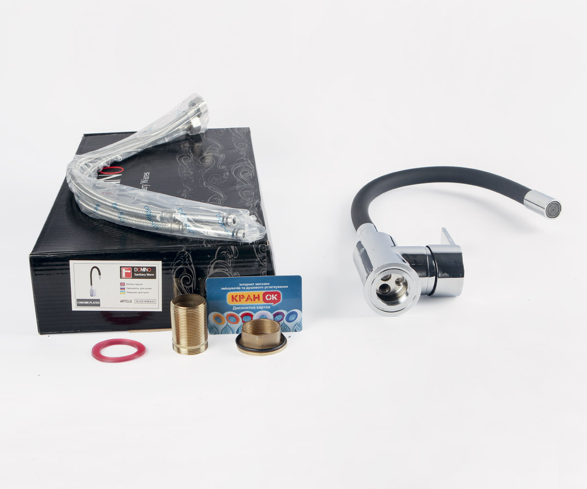 Кухонный смеситель  BLITZ DBC-203 LR CHROM-BLACK:Фото 3