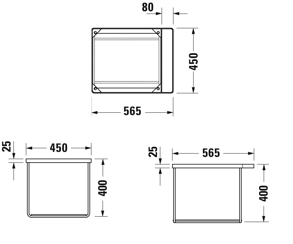 Консоль подвесная  DURASQUARE 0031161000:Чертеж 