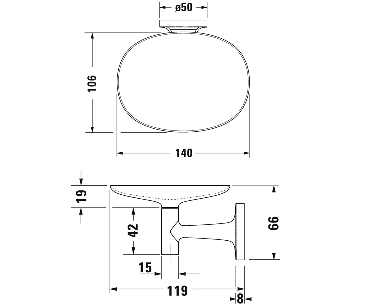 Подвесная мыльница  STARCK T 0099331000:Чертеж 