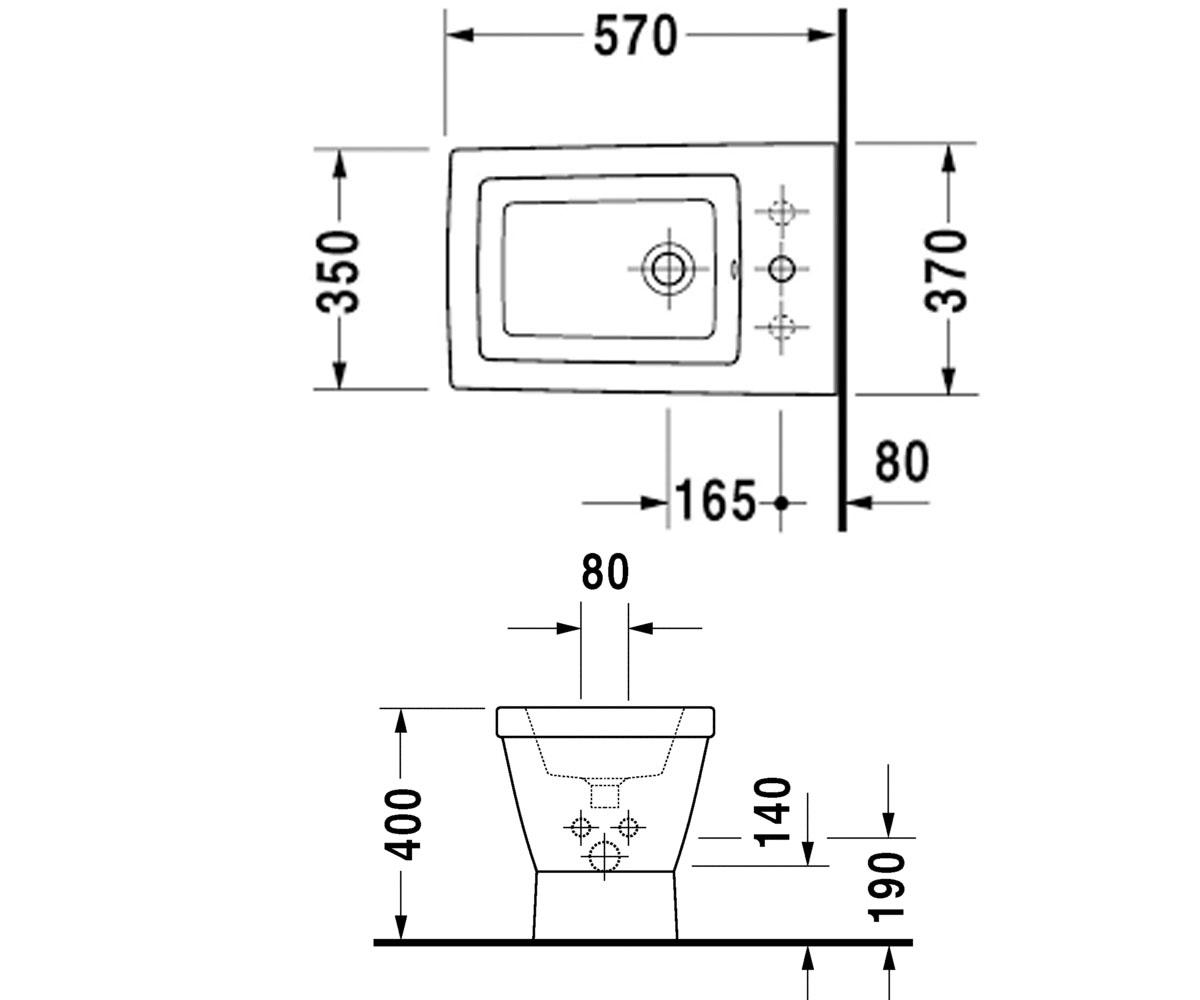 Биде напольное  2ND FLOOR 013610-00-00:Чертеж 