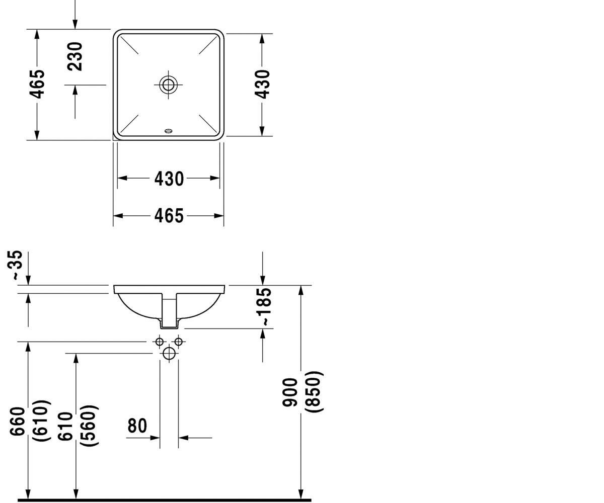 Раковина  STARCK 3 0305430000:Чертеж 
