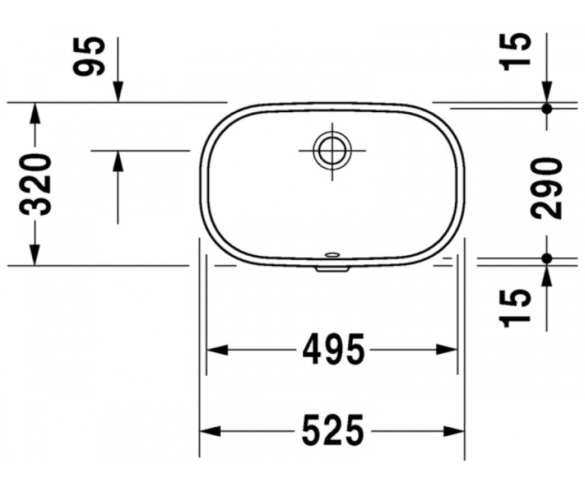 Раковина под столешницу  D-CODE 033849-00-02:Чертеж 