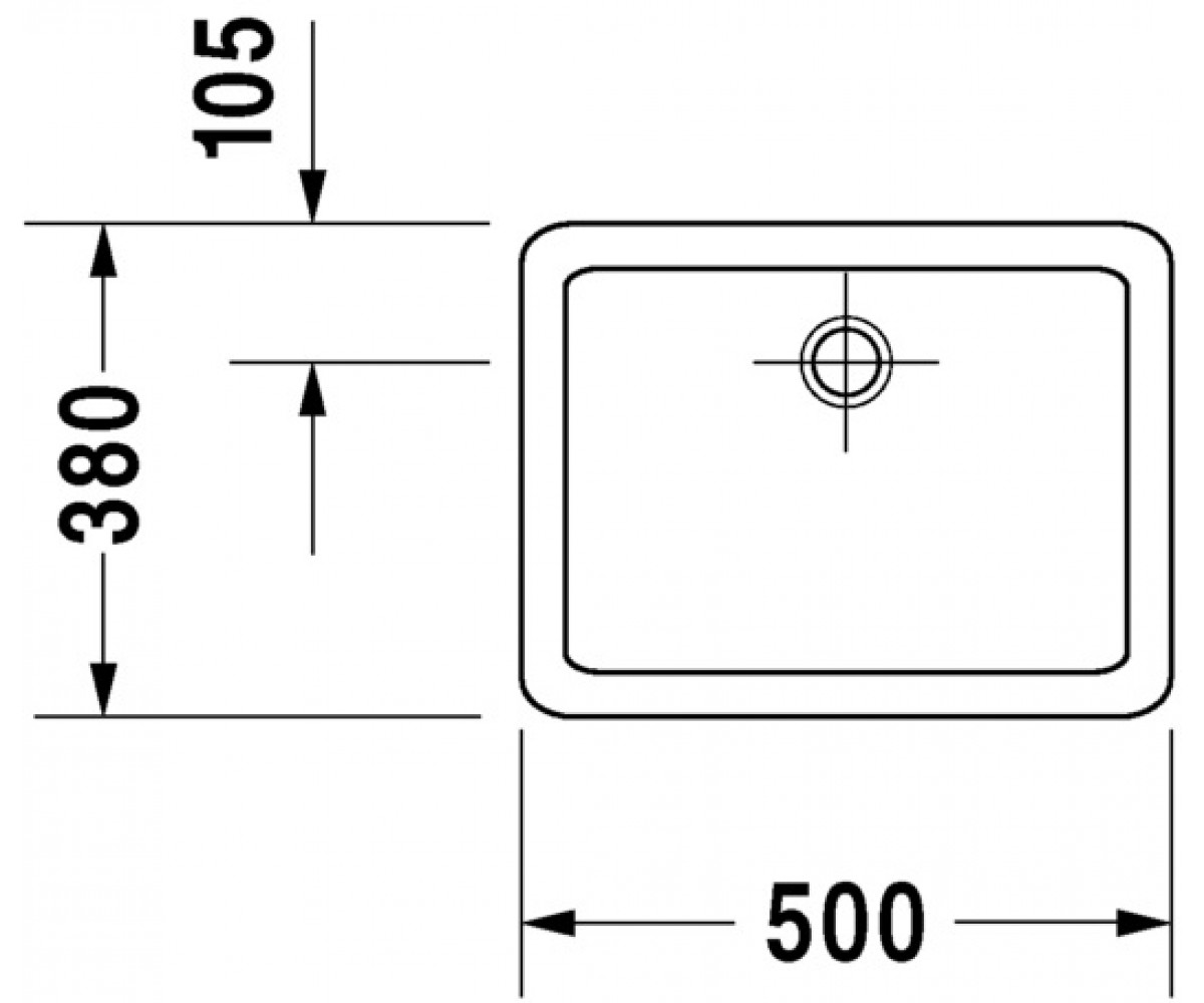 Раковина накладная  VERO 045550-00-00:Чертеж 