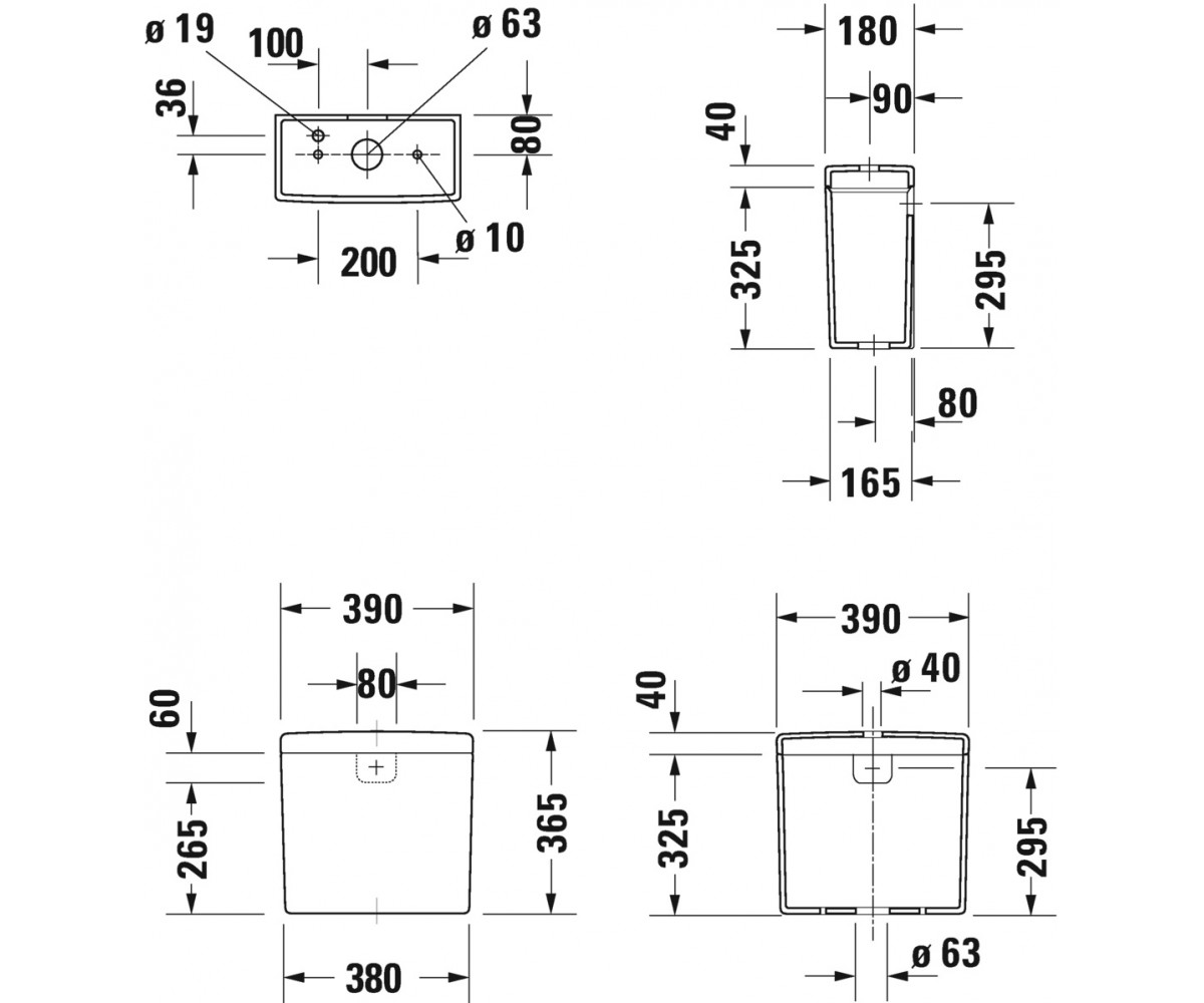 Бачок для унитаза  STARCK 3 0920100005:Чертеж 