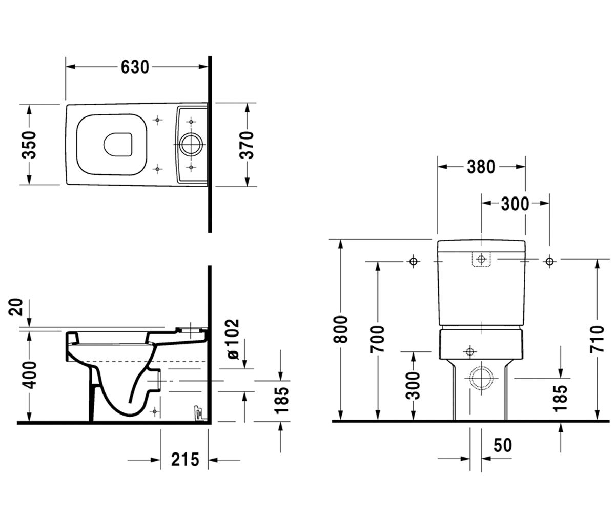 Унитаз  VERO 2116090000:Чертеж 
