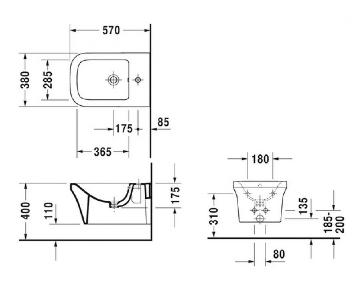 Биде в ванную  P3 COMFORTS 2268150000:Чертеж 