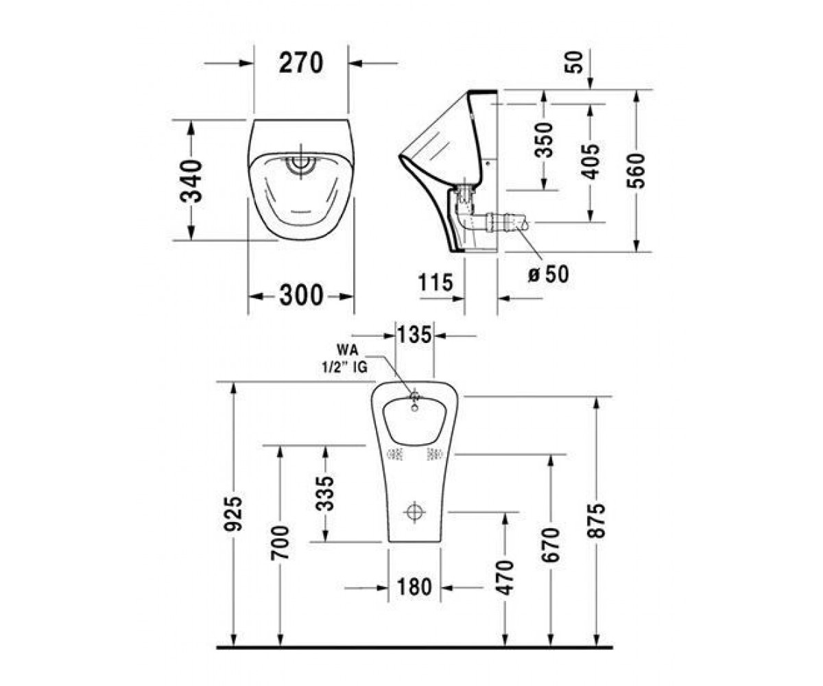 Писсуар  DURASTYLE 280630-00-07:Чертеж 