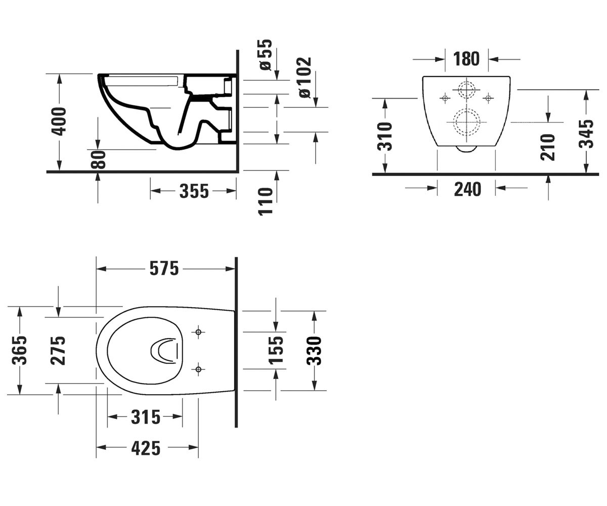 Унитаз с сиденьем  ARCHITEC 45720900A1:Чертеж 