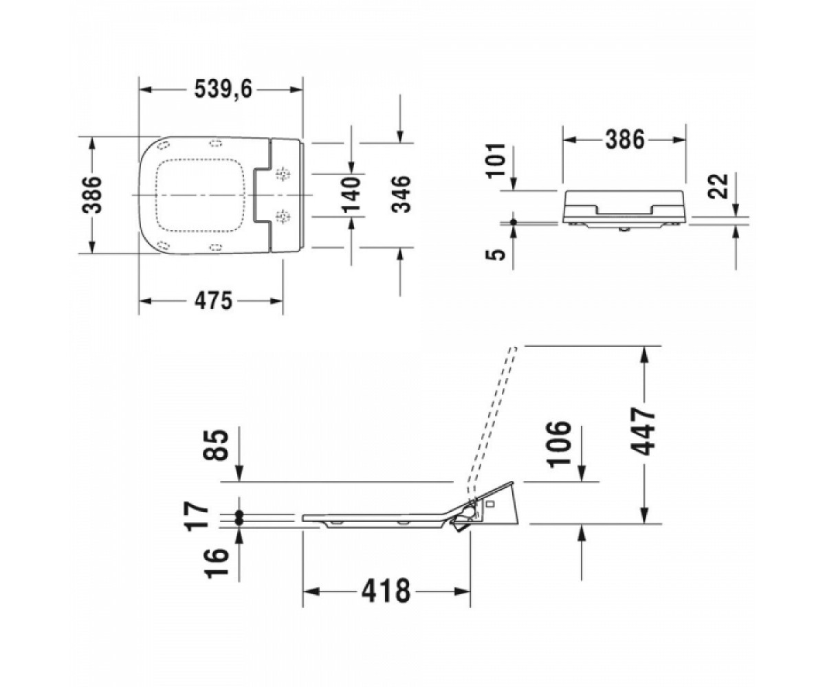 Крышка с подогревом  P3 COMFORTS 611400002004300:Чертеж 