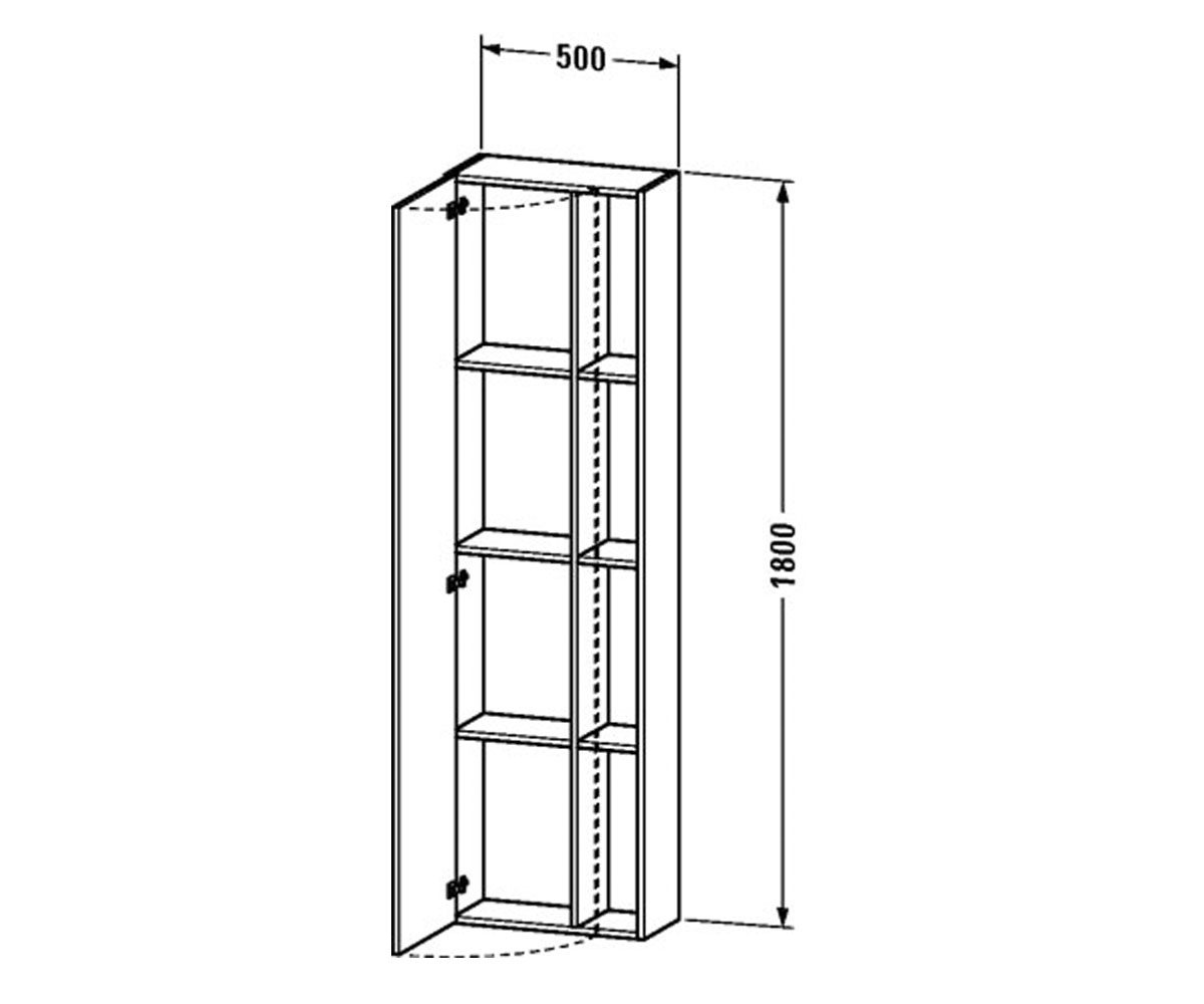 Пенал левостронний  DURASTYLE DS1248L4353:Чертеж 