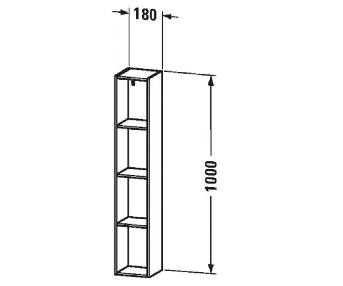 Пенал открытый 180х100 см  L-CUBE LC12058585:Чертеж 