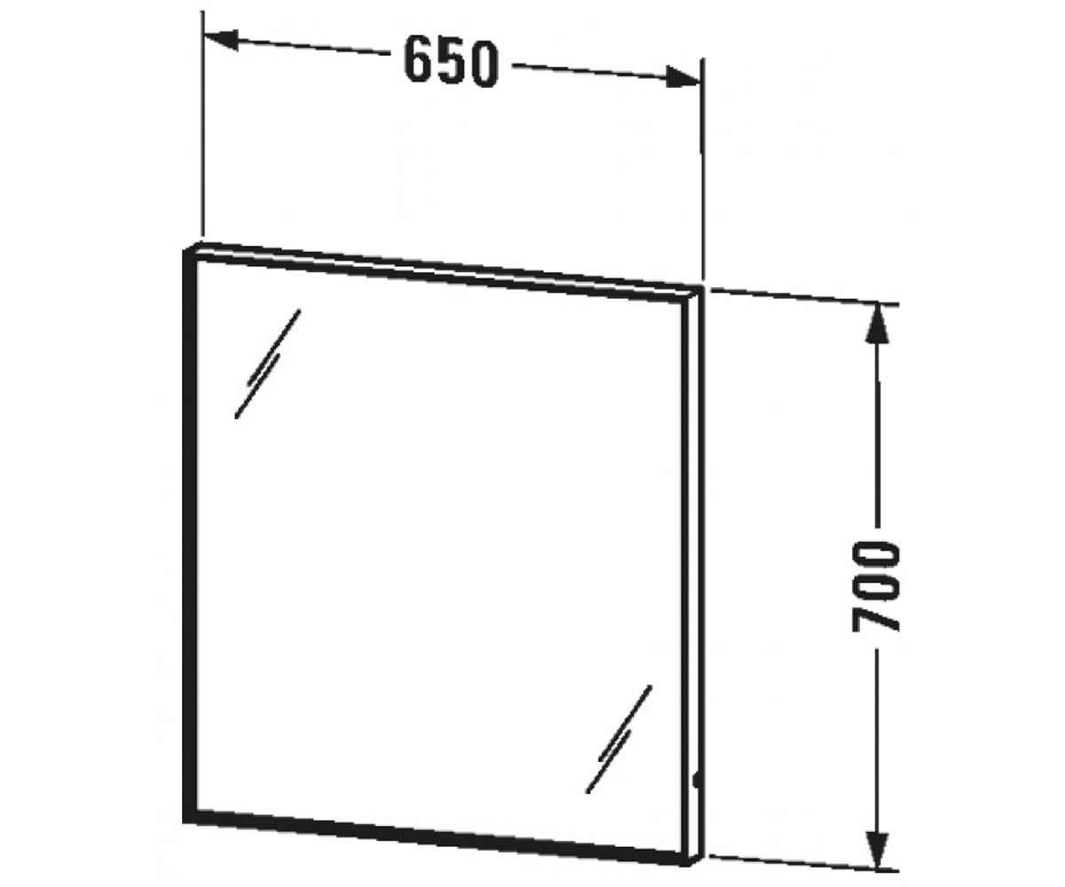 Зеркало в ванную  L-CUBE LC7380:Чертеж 