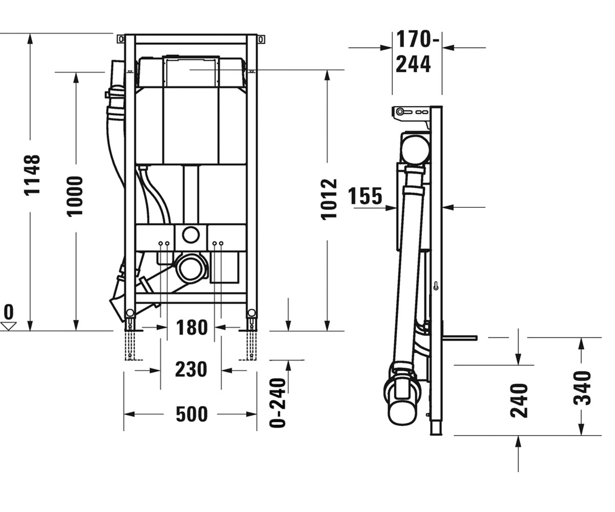 Инсталляция для унитаза  WD1002000000:Чертеж 