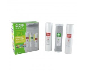 Комплект картриджів Raifil 1-2-3 GREEN (2 поліпропілену+вугілля) ECOSOFT  RAIFILOSMOSGREEN