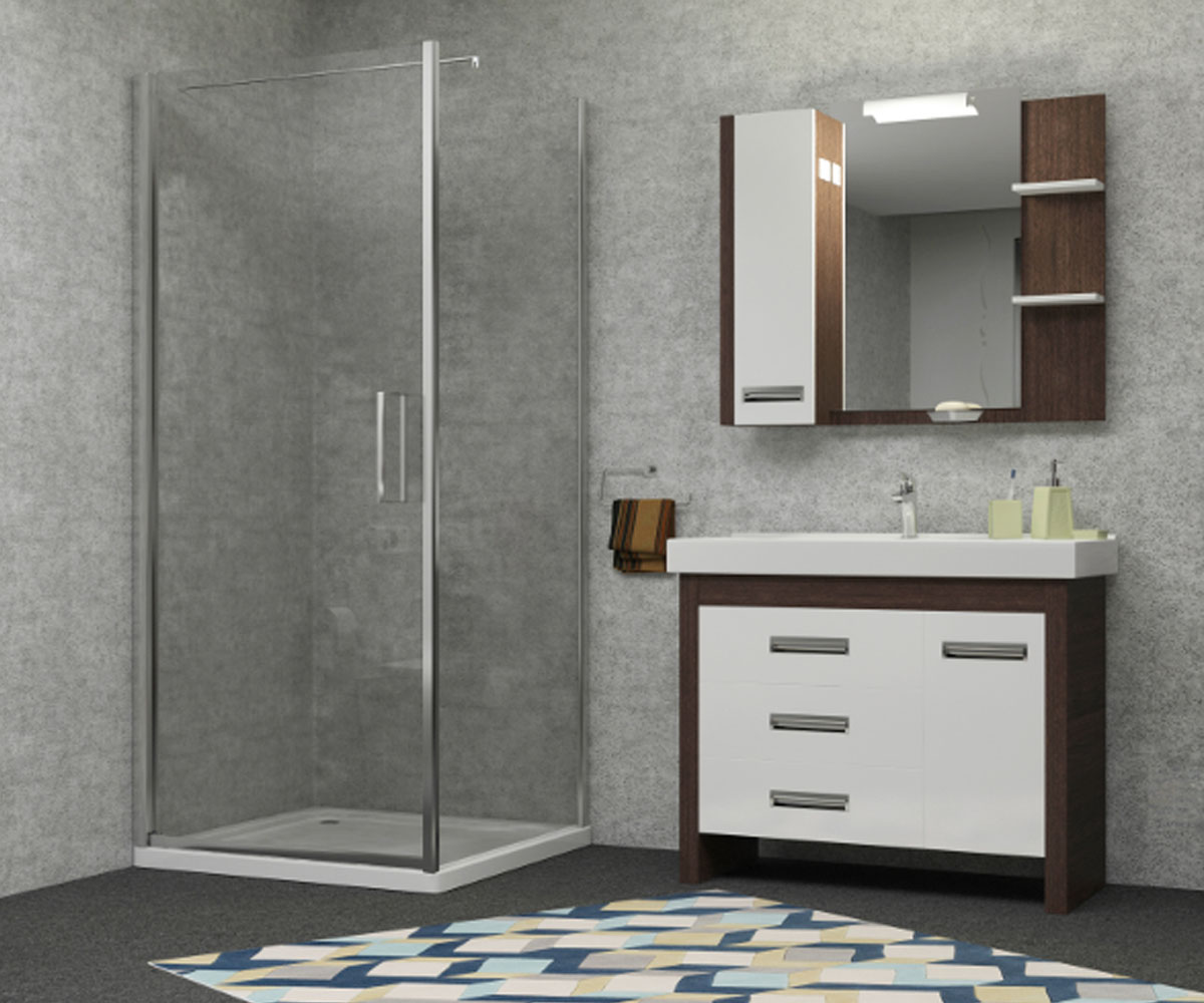 Кабина левая с поддоном 90х90 см  RUDAS 599-001/L 3 BOXES:Фото 2