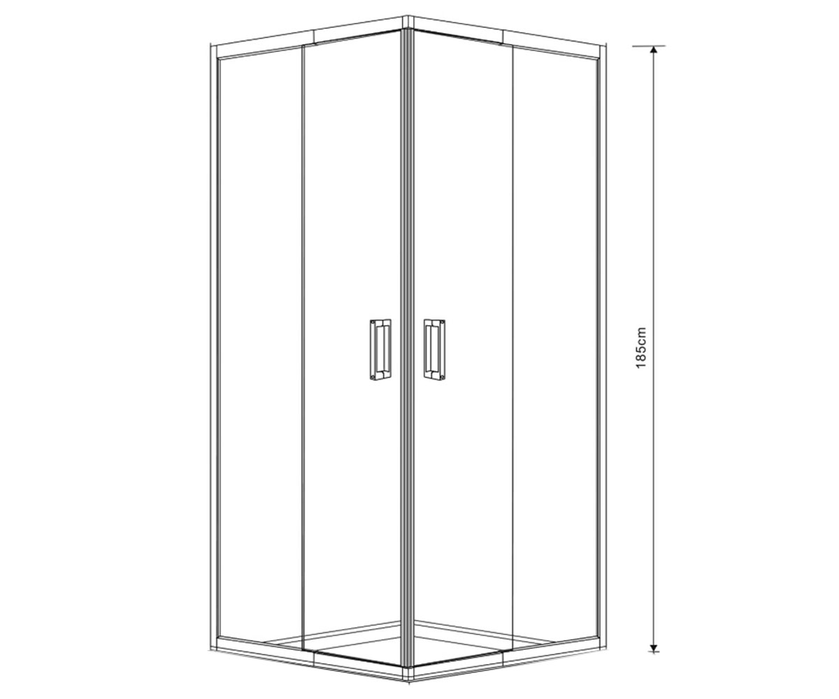 Кабинка регулируемая 80-90х185 см  VIZ 599-005/1:Чертеж 