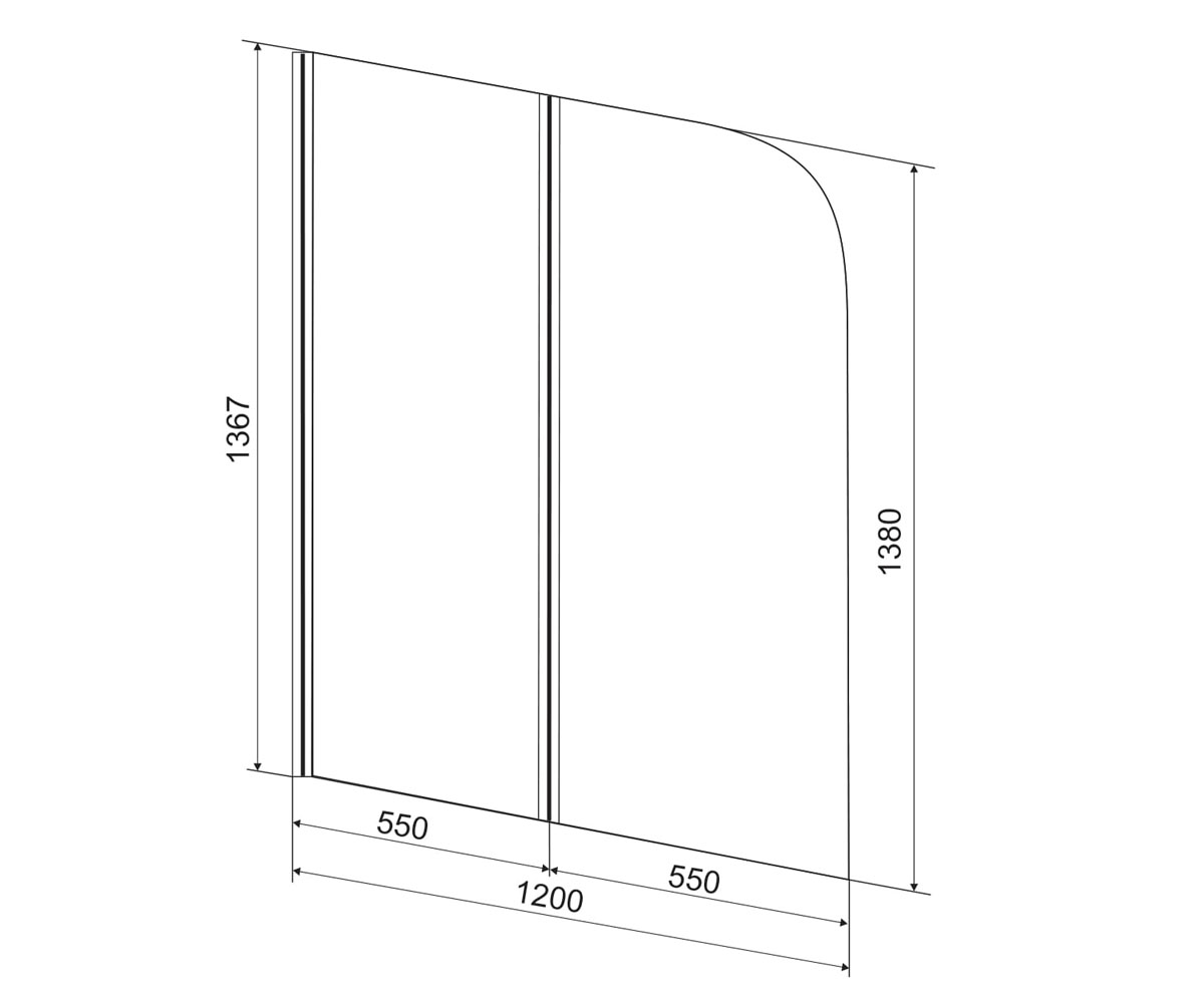 Ширма распашная 120х138 см  599-121W:Чертеж 