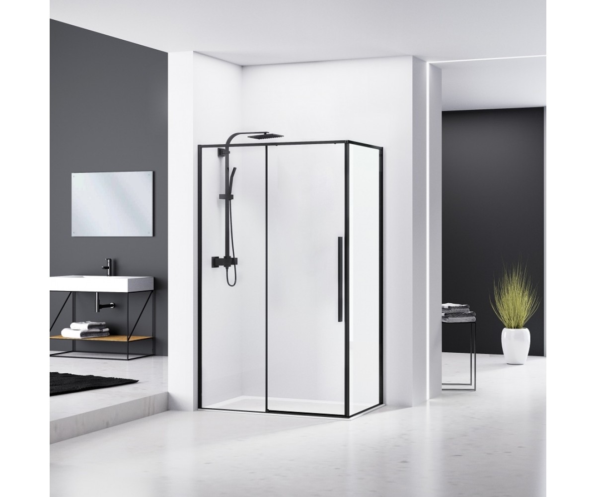 Прямоугольная кабинка 80х120 см  LANY 599-550 BLACK:Фото 4
