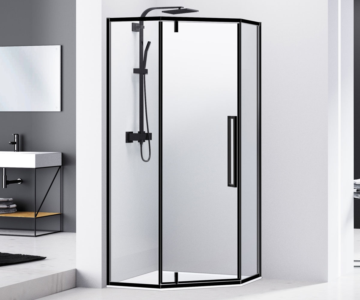 Кабина пятиугольная 100х100 см  LANY 599-553/1 BLACK:Фото 2