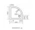 Поддон душевой  SMC 599-8080R FULLSET:Чертеж 