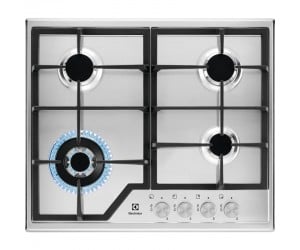 Варильна поверхня Electrolux газова, 60см, чавун, нерж ELECTROLUX  EGS6436SX