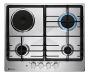 Варильна поверхня Electrolux комбінована (3 газ + 1 електро), 60см, чавун, нерж ELECTROLUX  KGM64311X