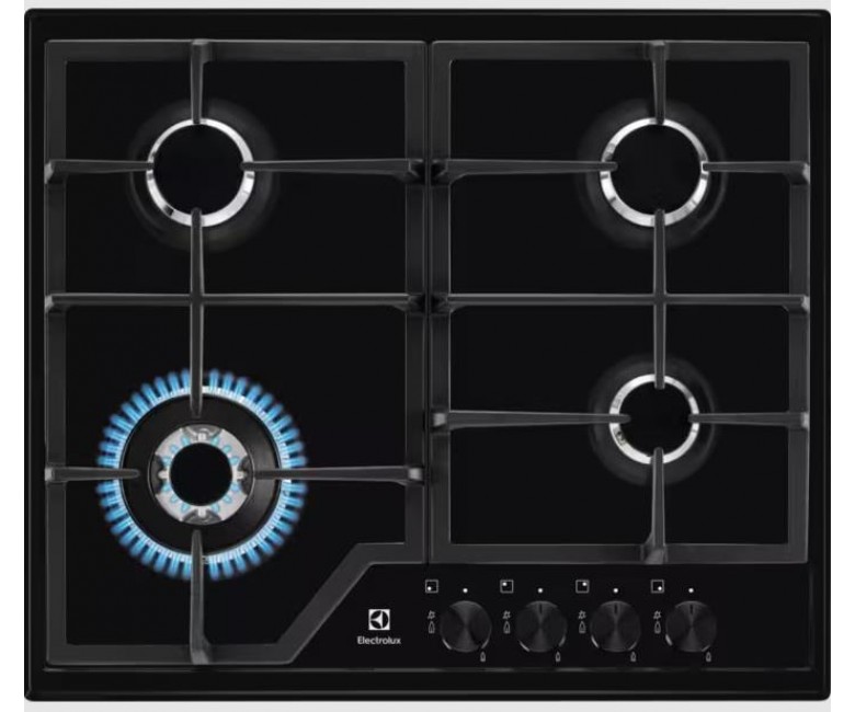 Варильна поверхня Electrolux газова, 60см, чавун, чорний ELECTROLUX  KGS6436K KGS6436K