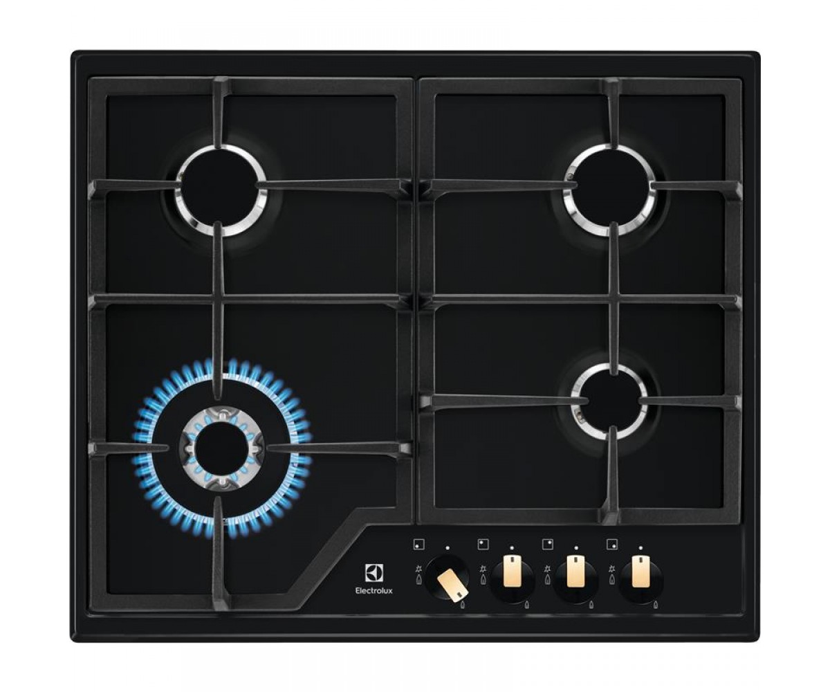 Варильна поверхня Electrolux газова, 60см, чавун, чорний матовий ELECTROLUX  KGS6436RK KGS6436RK