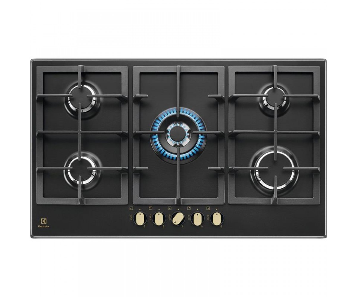 Варильна поверхня Electrolux газова, 90см, чавун, чорний ELECTROLUX  KGS9536RN KGS9536RN