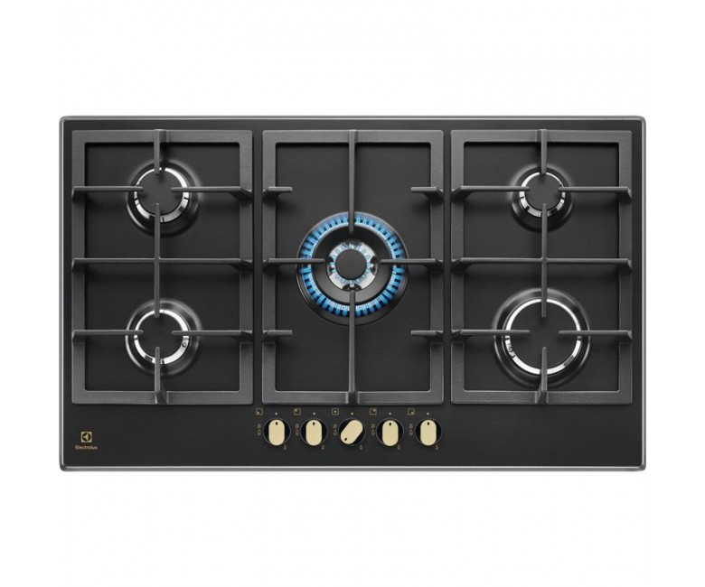 Варильна поверхня Electrolux газова, 90см, чавун, чорний ELECTROLUX  KGS9536RN KGS9536RN