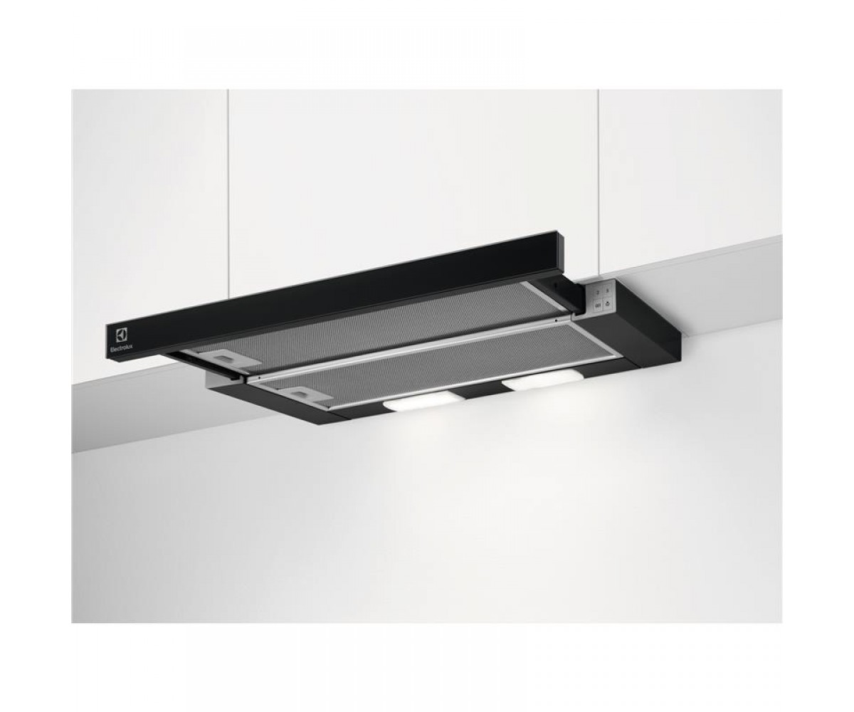Витяжка Electrolux телескопічна, 59см, 410м.куб/год., чорний ELECTROLUX  LFP326FB LFP326FB