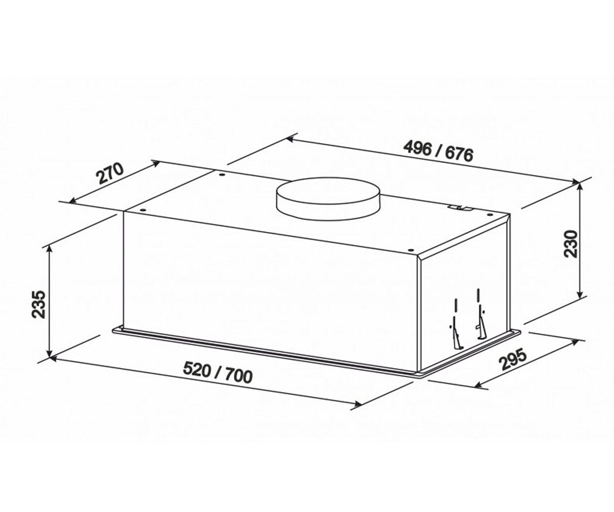 Встраиваемая вытяжка  GEMINI 1200 LED 70 WH 10441:Чертеж 