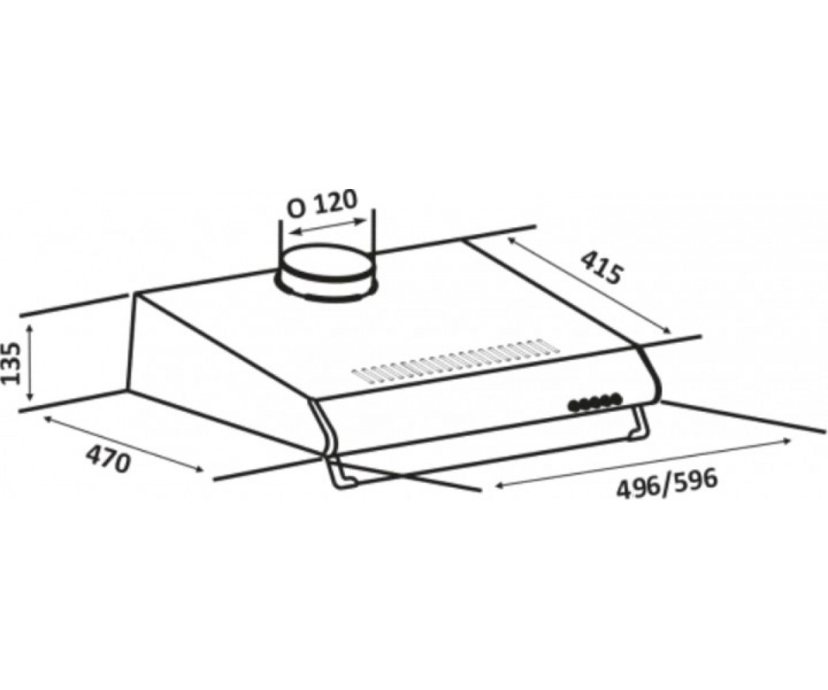 Вытяжка плоская 50 см  LINE I 50 WH 4406:Чертеж 