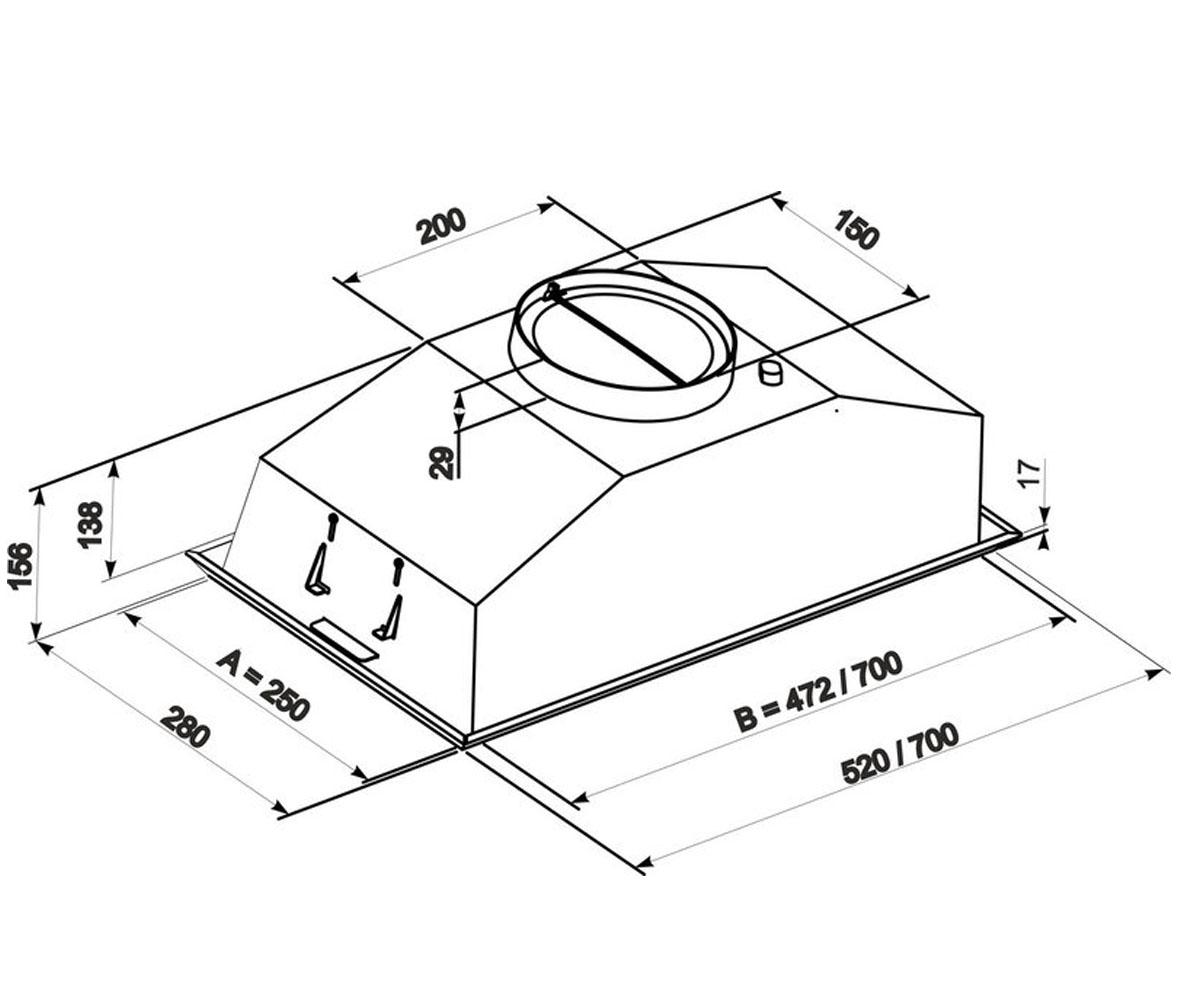 Вытяжка кнопочная 52 см  MODUL 960 LED SMD 52 IS 6102:Чертеж 