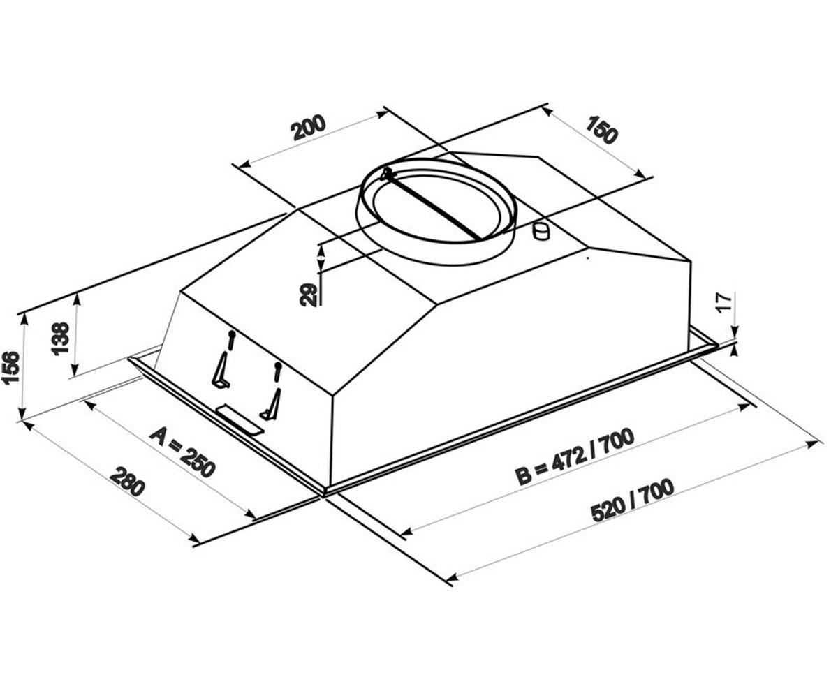 Полновстраиваемая вытяжка 70 см  MODUL 960 LED SMD 70 IS 6103:Чертеж 