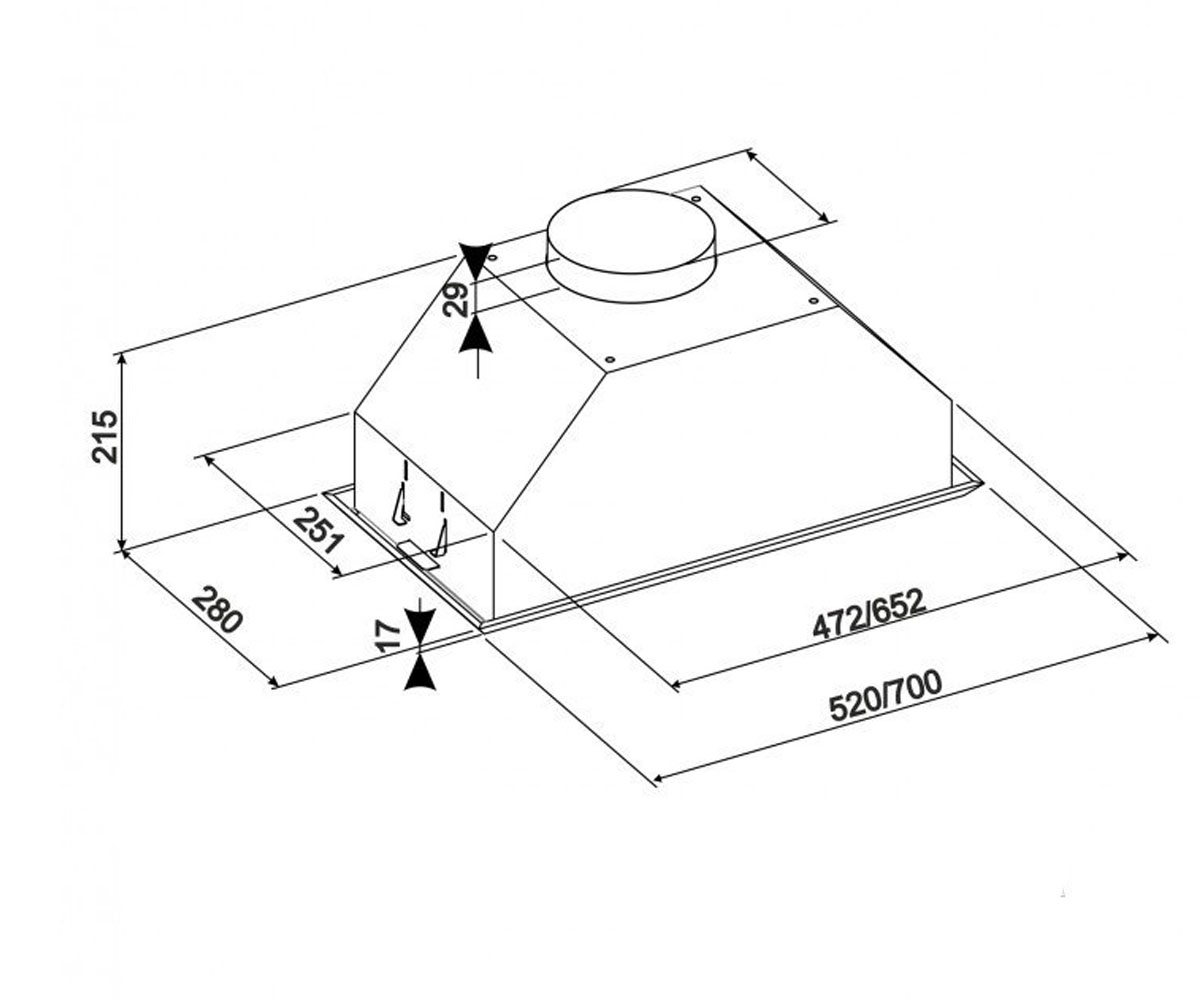 Вытяжка встраиваемая  MODUL 1200 LED SMD 70 IS 6648:Чертеж 