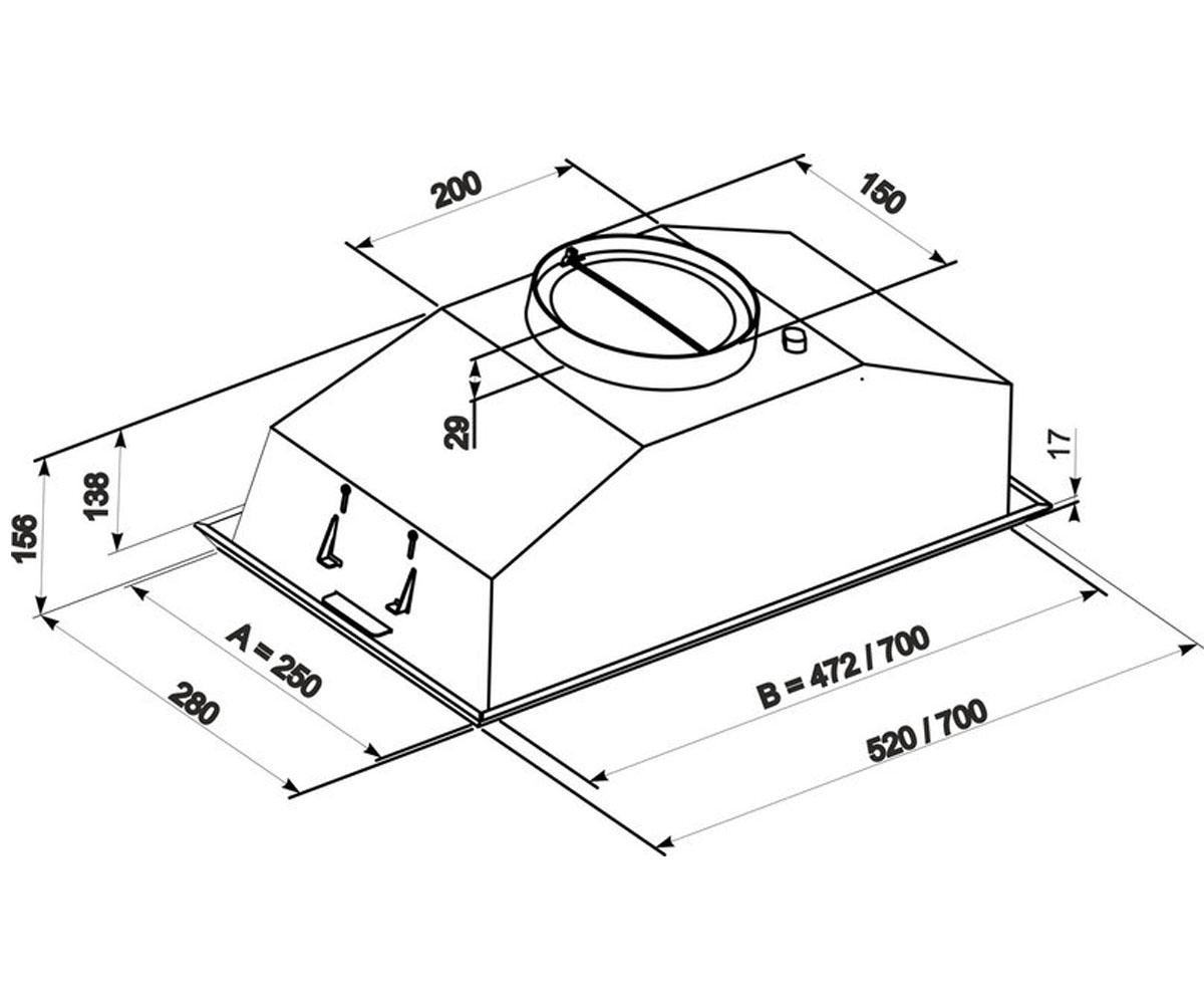 Вытяжка полновстраиваемая 52 см  MODUL 700 52 GR 6691:Чертеж 