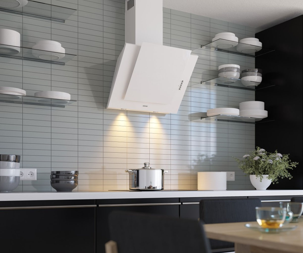 Вытяжка наклонная  TITAN A 1200 LED SMD 60 WH 8895:Фото 3