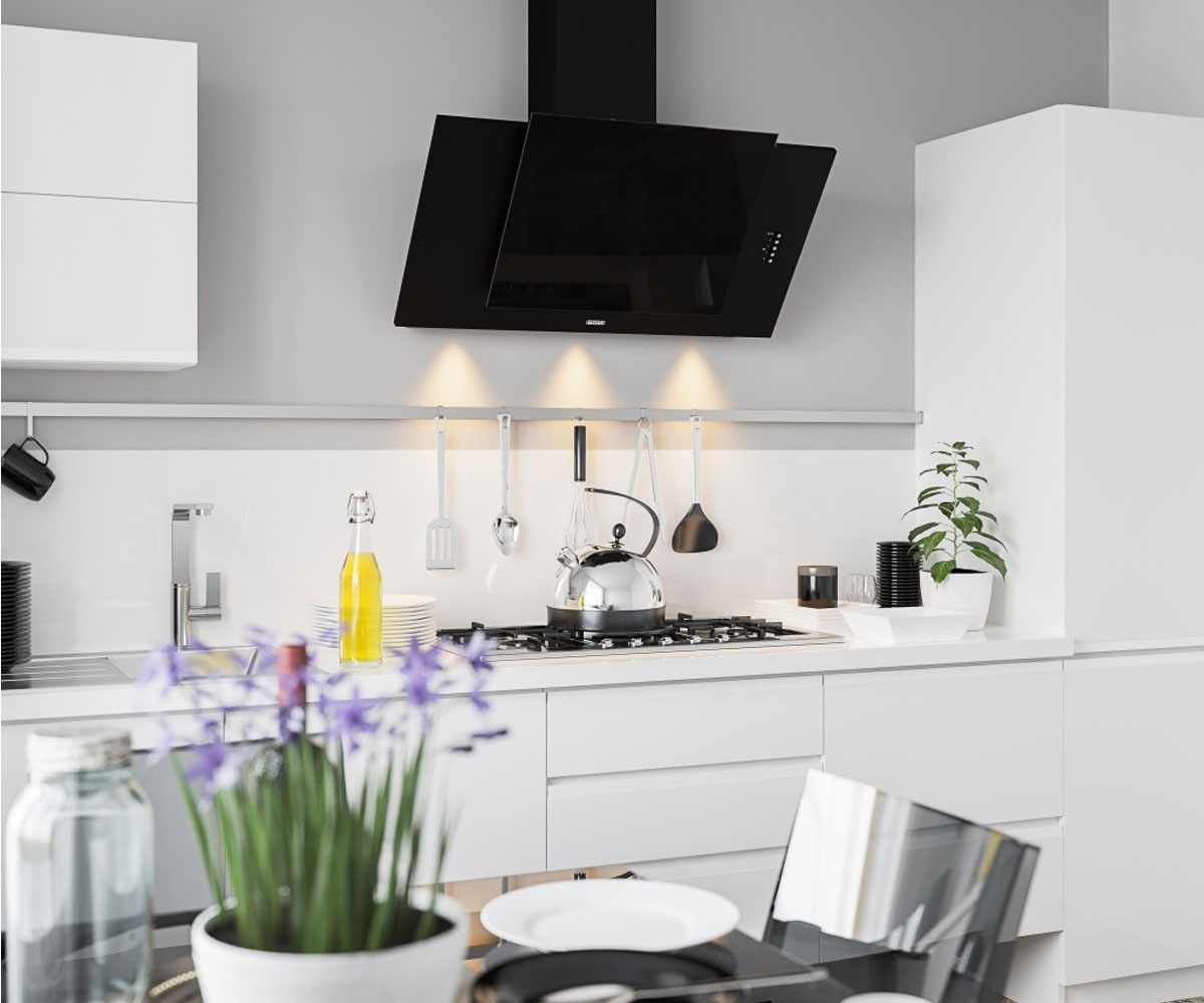 Вытяжка наклонная  TITAN A 1200 LED SMD 90 BL 8896:Фото 3