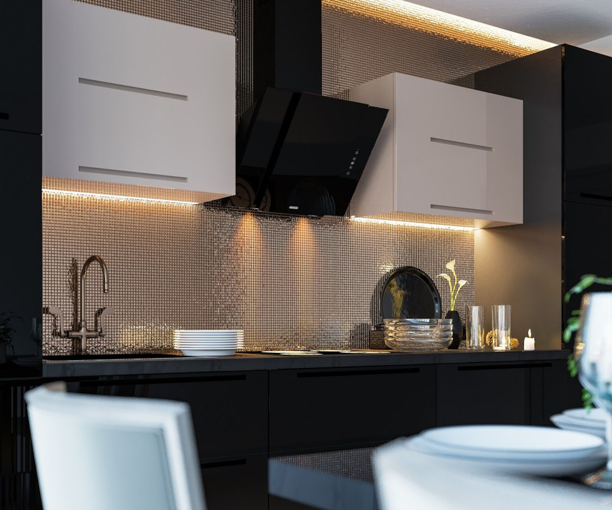 Вытяжка сенсорная  VESTA A 1200 LED SMD 60 S BL 8906:Фото 3