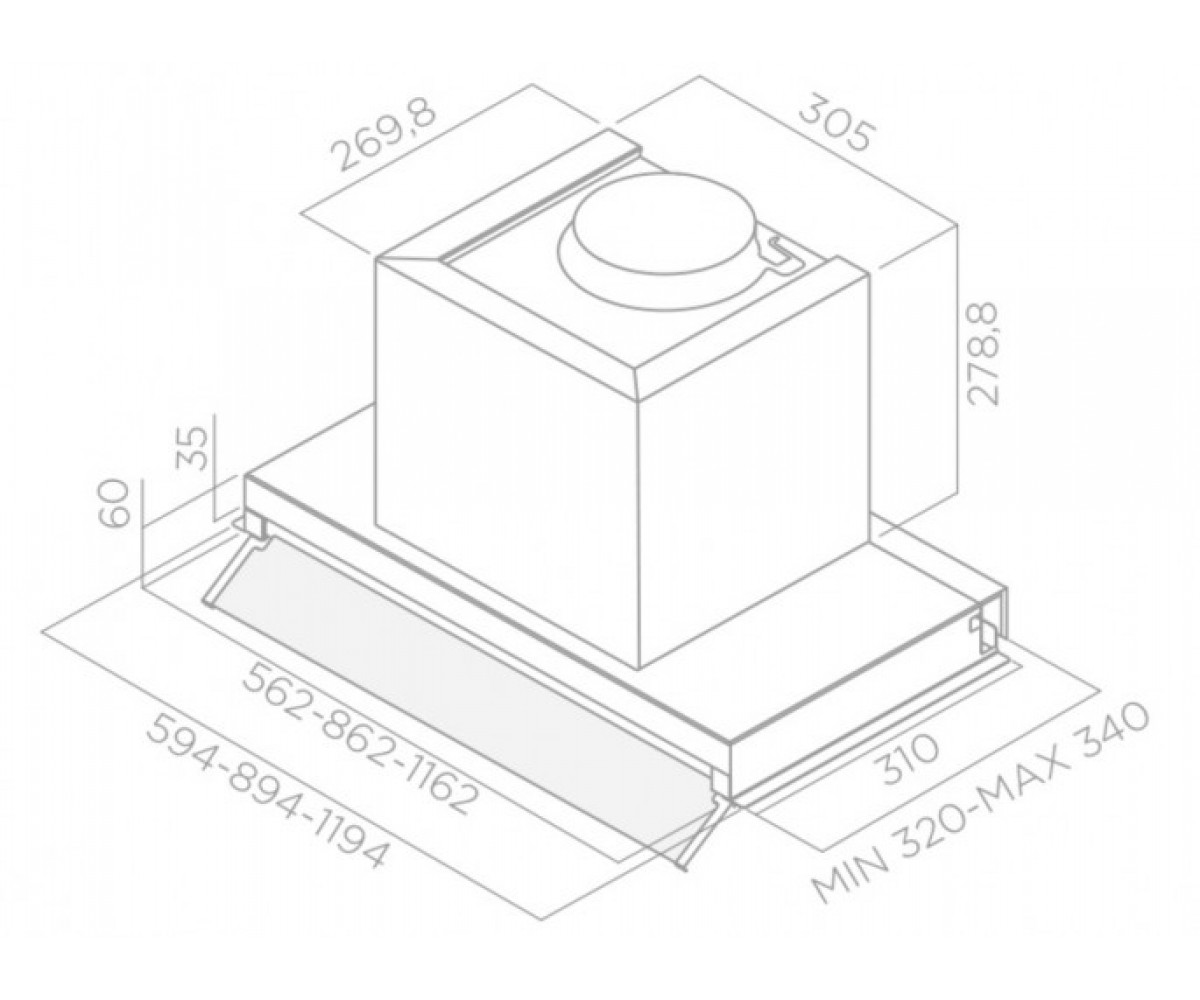 Вытяжка слайдерная  BOX IN PLUS BOX IN PLUS IXGL/A/90 EU:Чертеж 