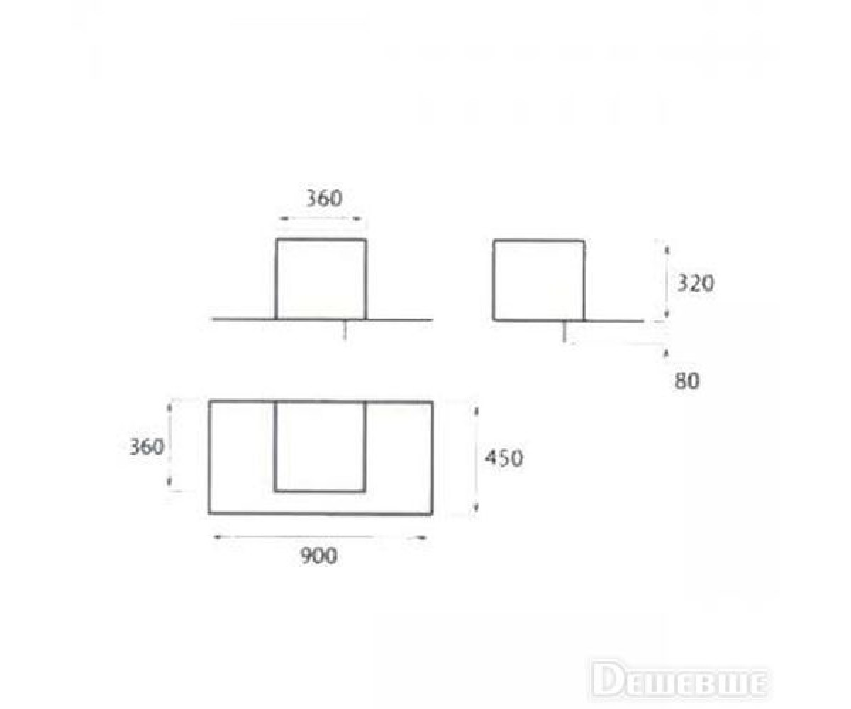 Вытяжка на кухню  CUBE LIGHT CUBE LIGHT TS F/90:Чертеж 