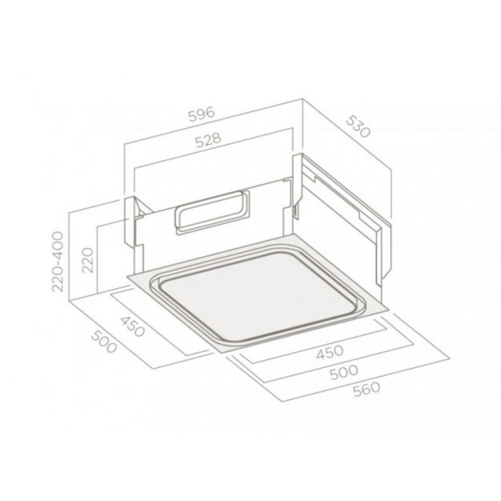 Встраиваемая вытяжка 50 см  UP WHITE GLASS/A50:Чертеж 