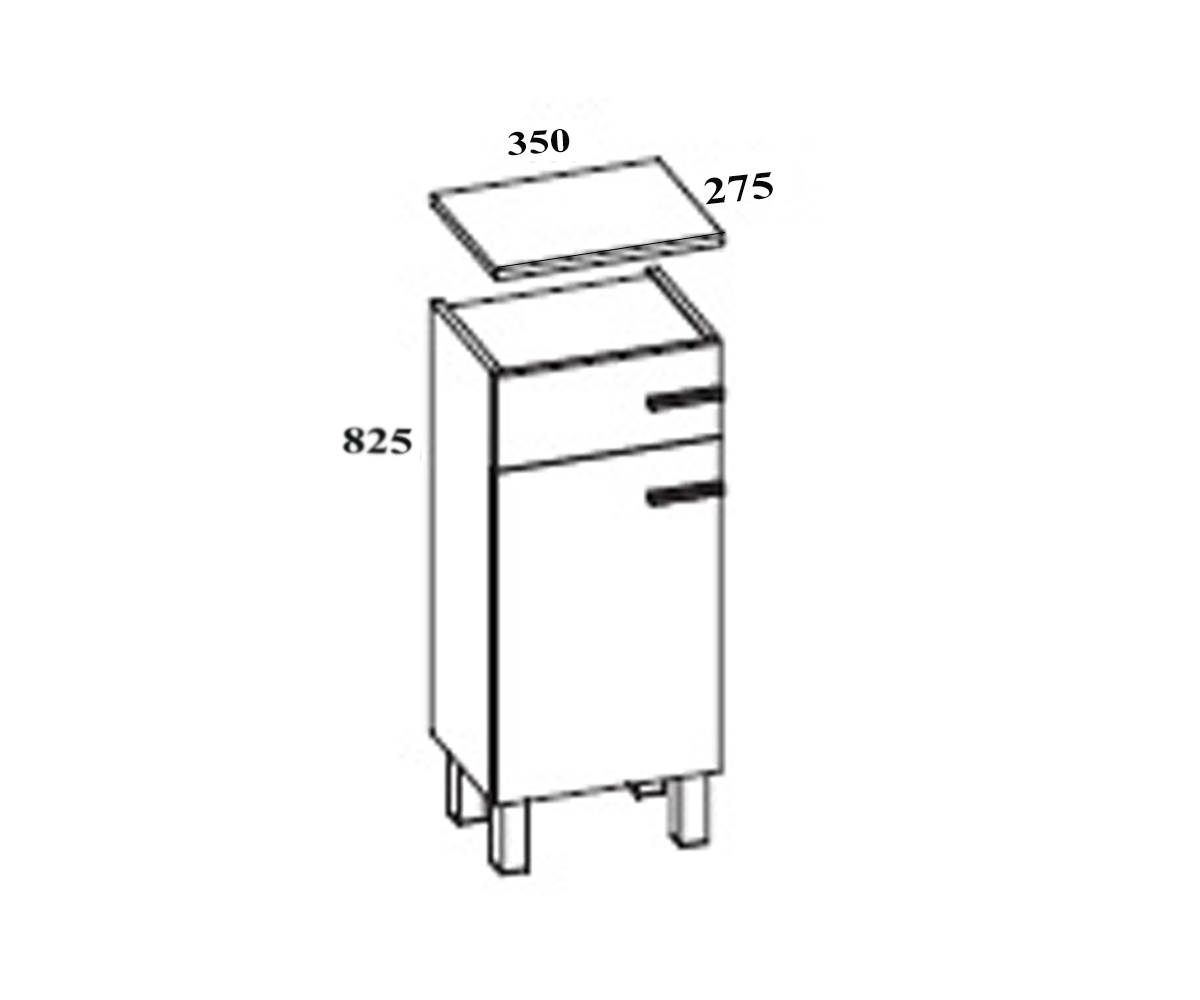 Комод в ванную со столешницей  MODULUS 164550:Чертеж 