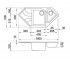 Угловая гранитная мойка с двумя чашами  EGO EGO CORNER 55:Чертеж 