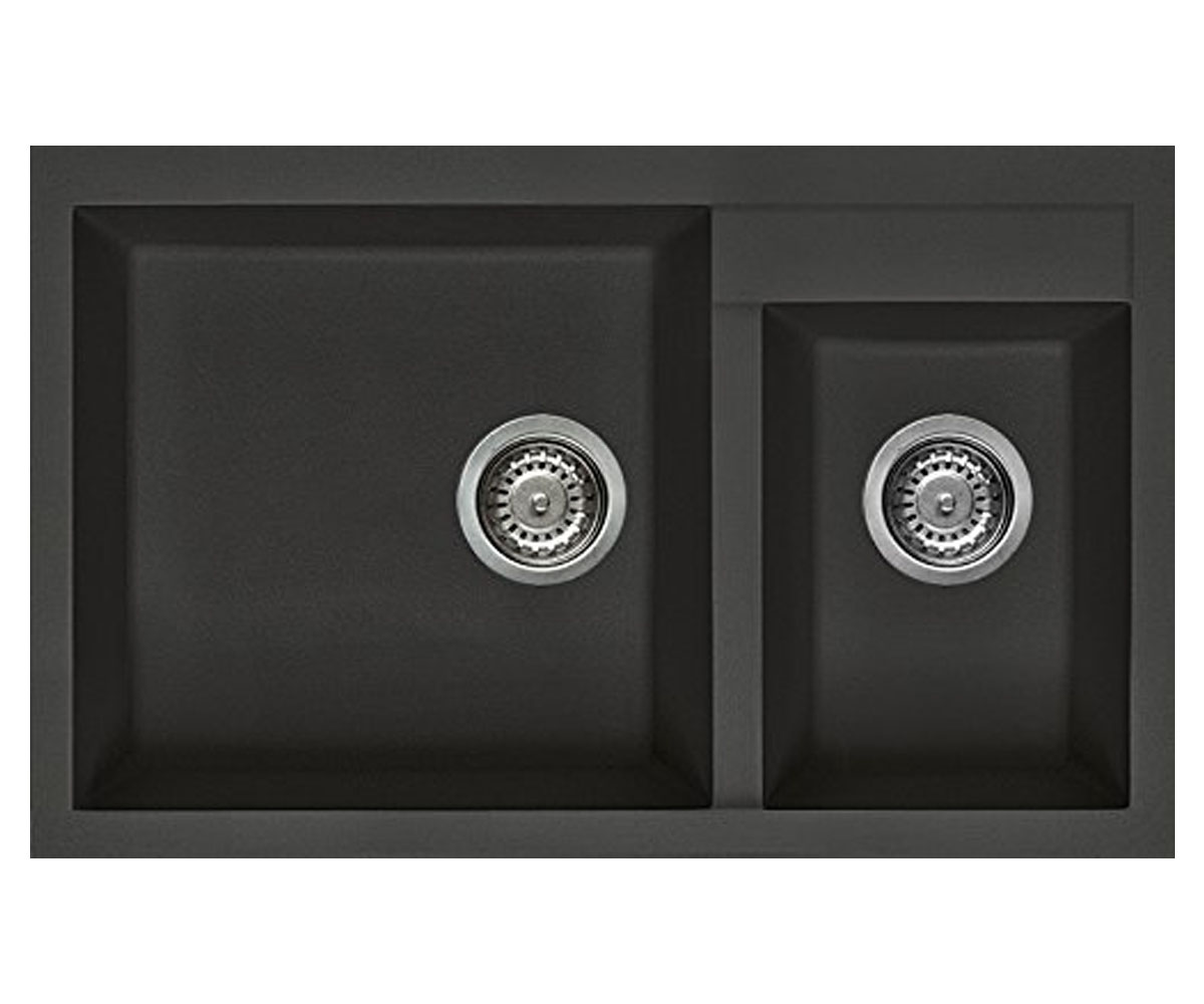Полуторна мийка  QUADRA  ELLECI  Q 440 ON TOP FULL BLACK 40 Q 440 ON TOP FULL BLACK 40